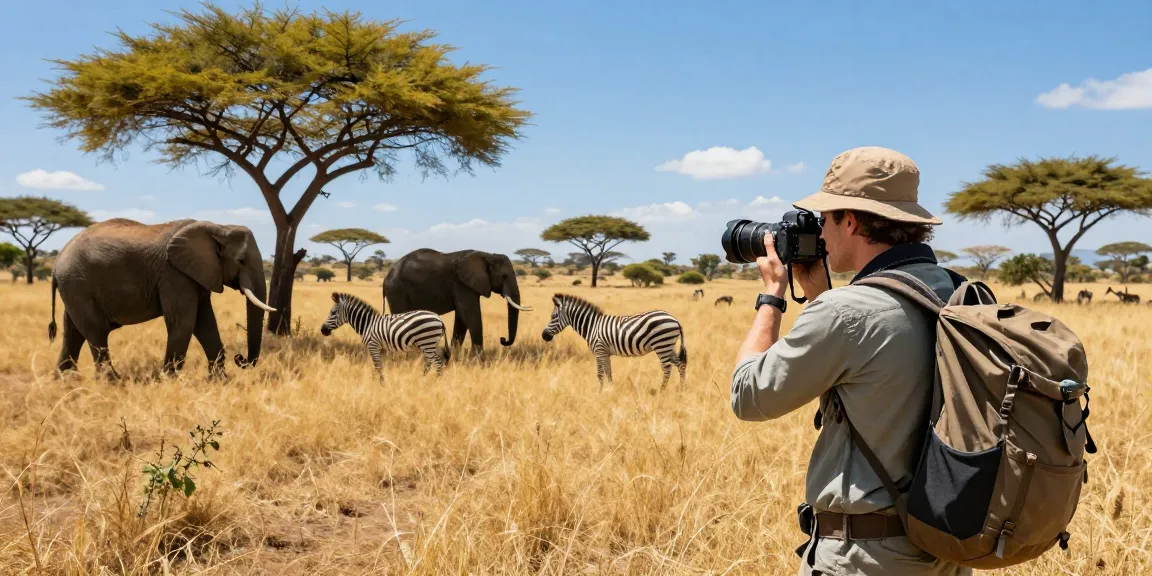 NAGA2000 traveler photographing wildlife in Kidepo Valley National Park, showcasing vibrant African landscape.
