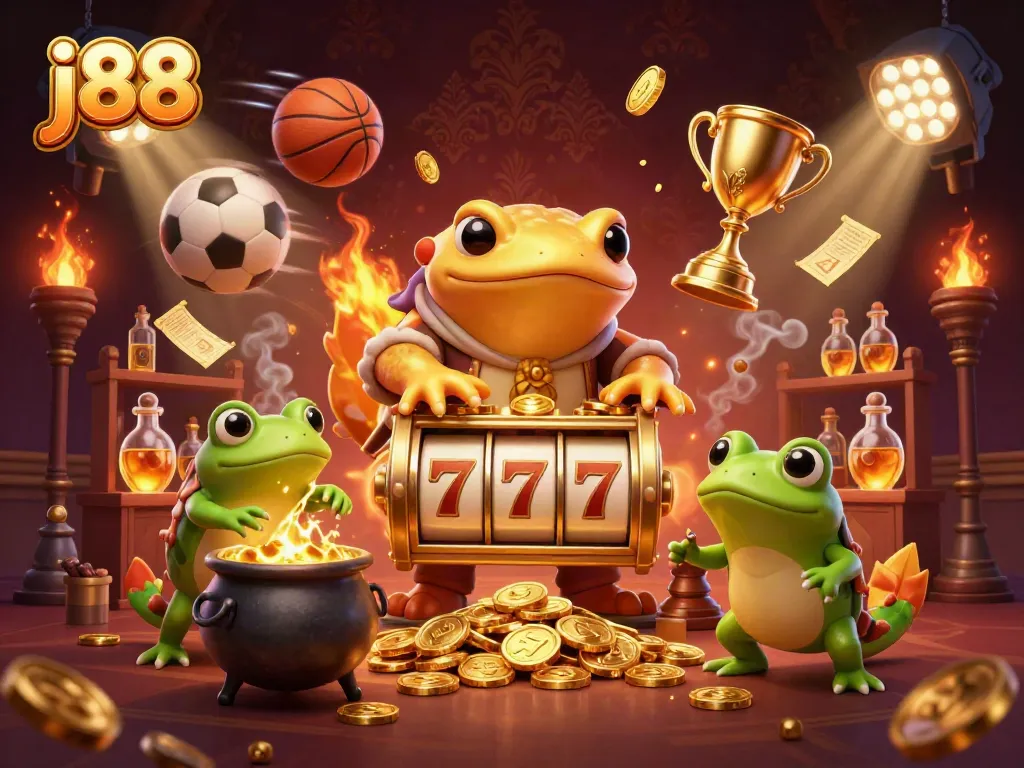 Experience j88 gaming excitement with golden elements and vibrant sports action.