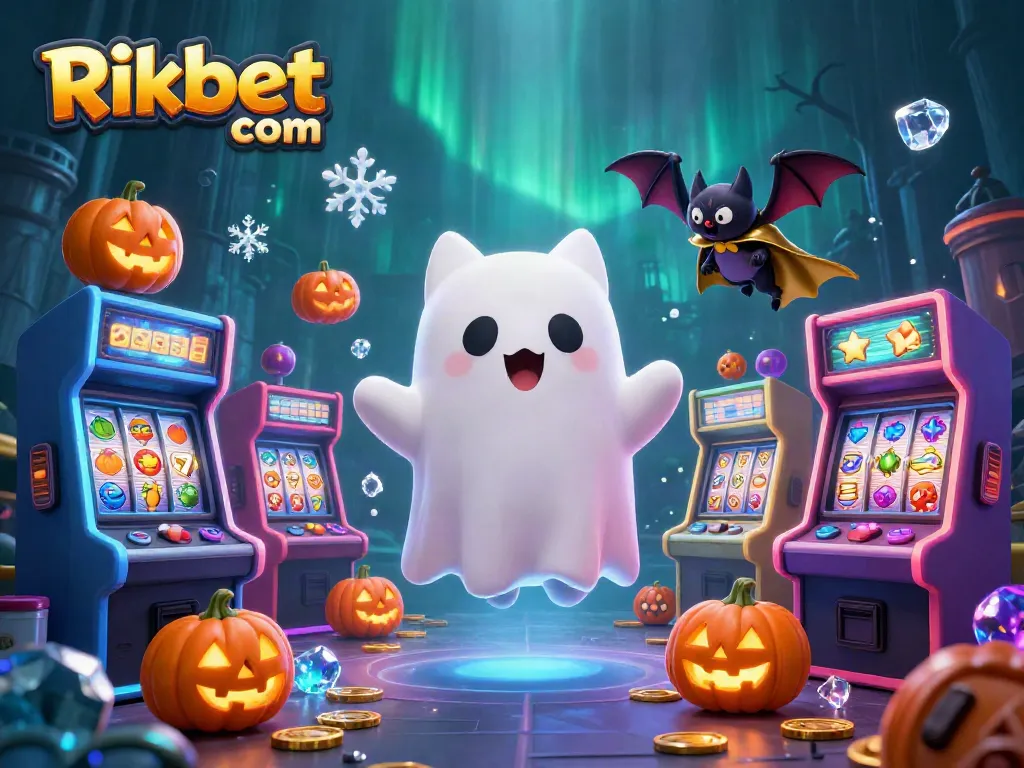 Experience thrilling wins at Rikbet com with a ghost cat, vampire bat, and glowing jack-o-lanterns