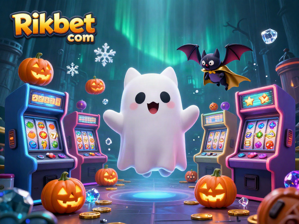 Experience thrilling wins at Rikbet com with a ghost cat, vampire bat, and glowing jack-o-lanterns