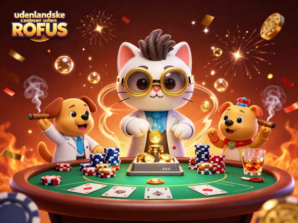 Play at udenlandske casinoer uden ROFUS with exciting poker scenes featuring vibrant characters and action.