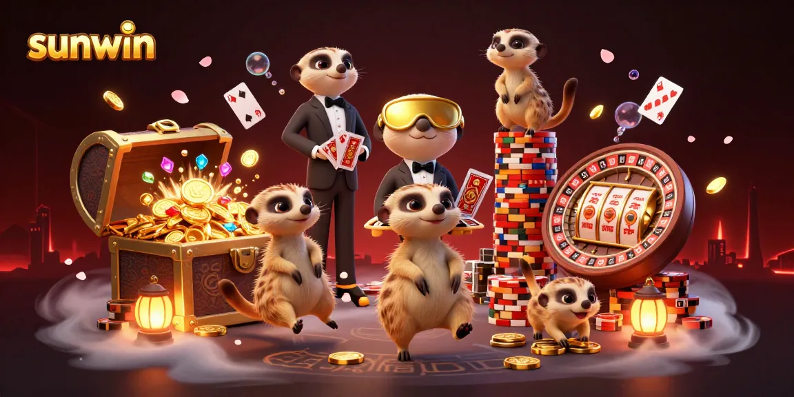 Experience thrilling gameplay at sunwin with meerkats managing an exciting casino.