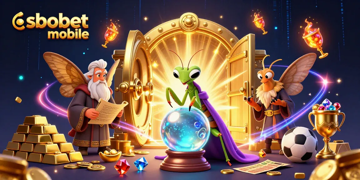 Engage with sbobet mobile sports betting through a magical 3D scene featuring fortune teller and mystical elements.