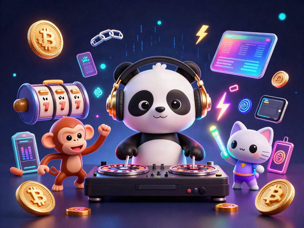Spinning slots and jackpots animated with colorful characters in an engaging casino scene.