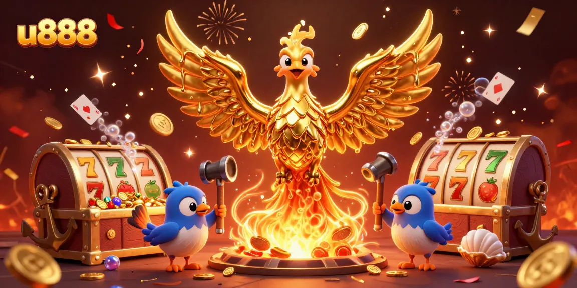 Experience the thrilling moments of winning at u888 casino with vibrant dynamic graphics and golden rewards.