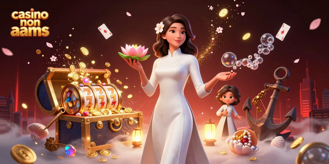 Immergiti in una scena vibrante che mostra la magia dei casinò non AAMS con l'elegante donna asiatica tra tesori ed eccitazione di gioco.