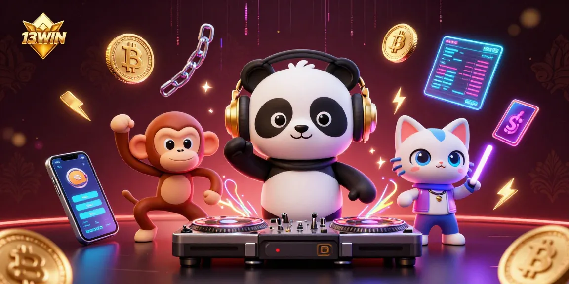 Engage in thrilling gaming at 13WIN with vibrant characters and dynamic casino elements.