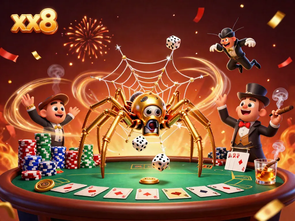 Experience the thrilling action of xx8 with a steampunk scene of gold and poker chips.