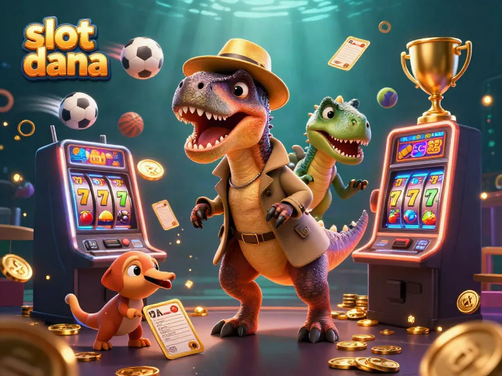 Menangkan kesenangan slot dana di mesin slot dengan strategi, sambil dikelilingi oleh karakter unik.