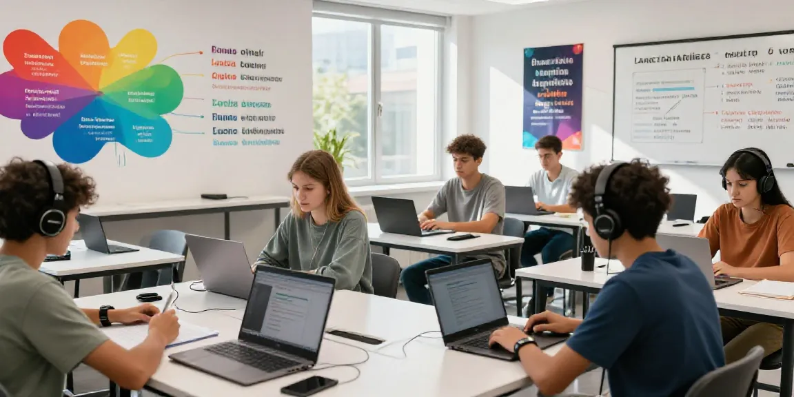 Toto togel interactive online learning environment with diverse students in an engaging English course.