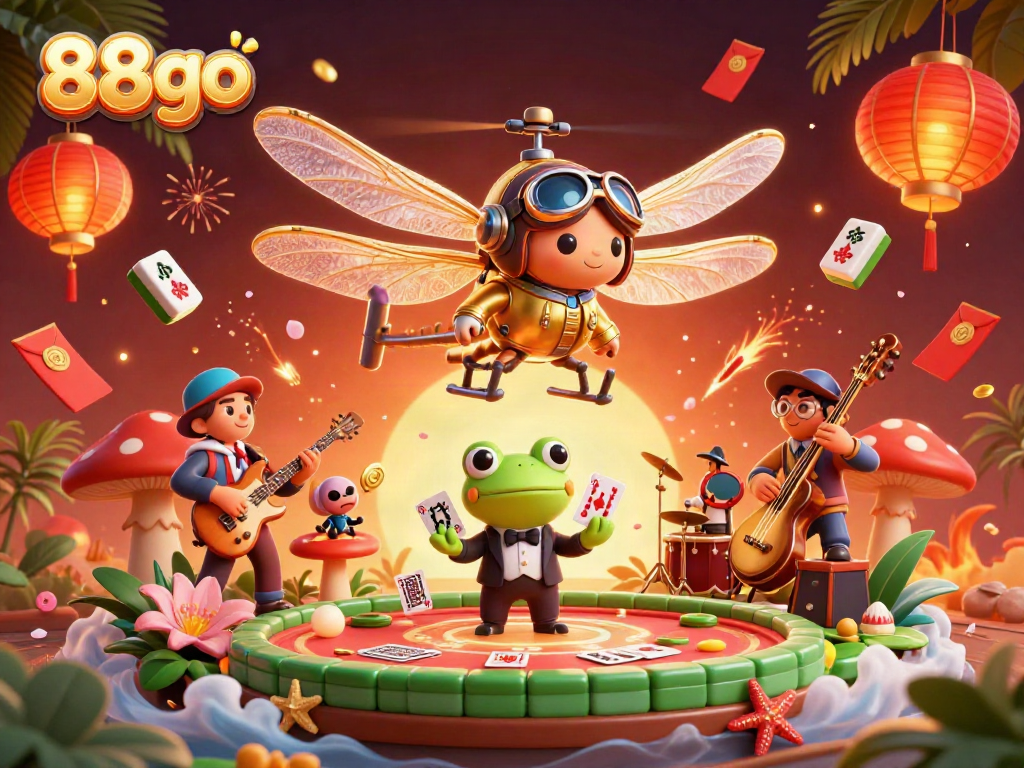 Experience thrilling games at 88go's vibrant lily pad casino with lively characters and dynamic gaming elements.