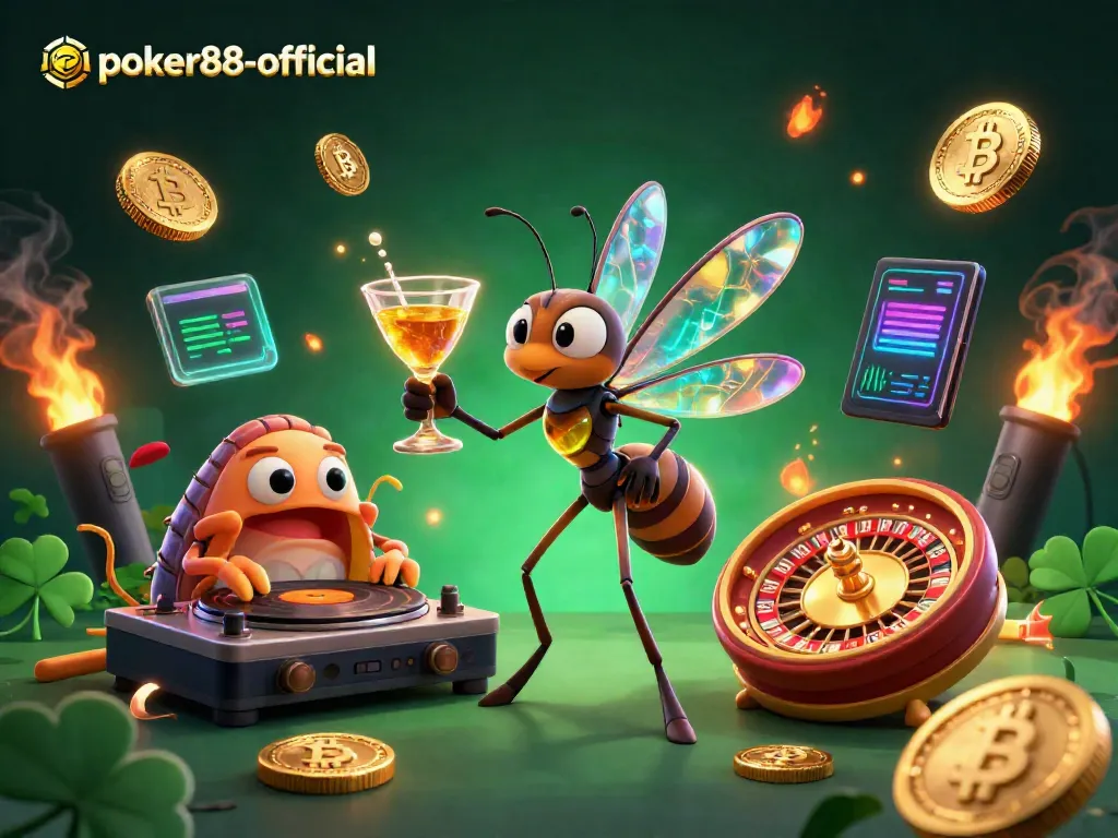 Enjoy thrilling poker gameplay with poker88-official’s dynamic casino mascot scene.