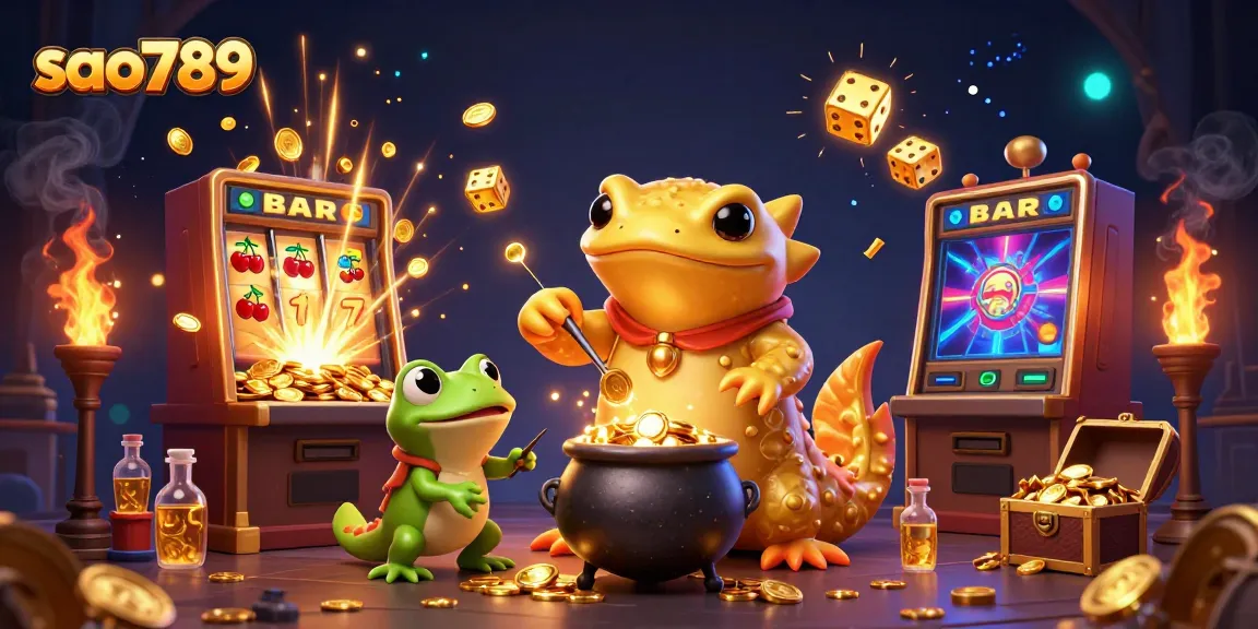 Experience the excitement of sao789's medieval casino world with a golden salamander alchemist and dynamic gaming elements.