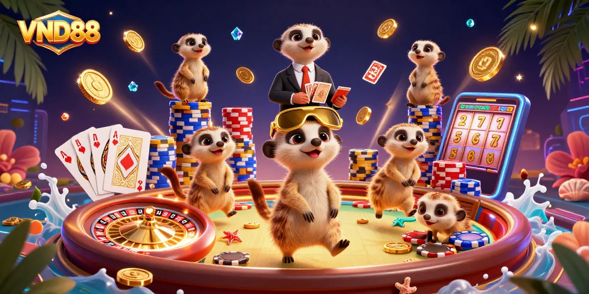 VND88 meerkats run a vibrant casino scene with dynamic elements and stunning visuals.