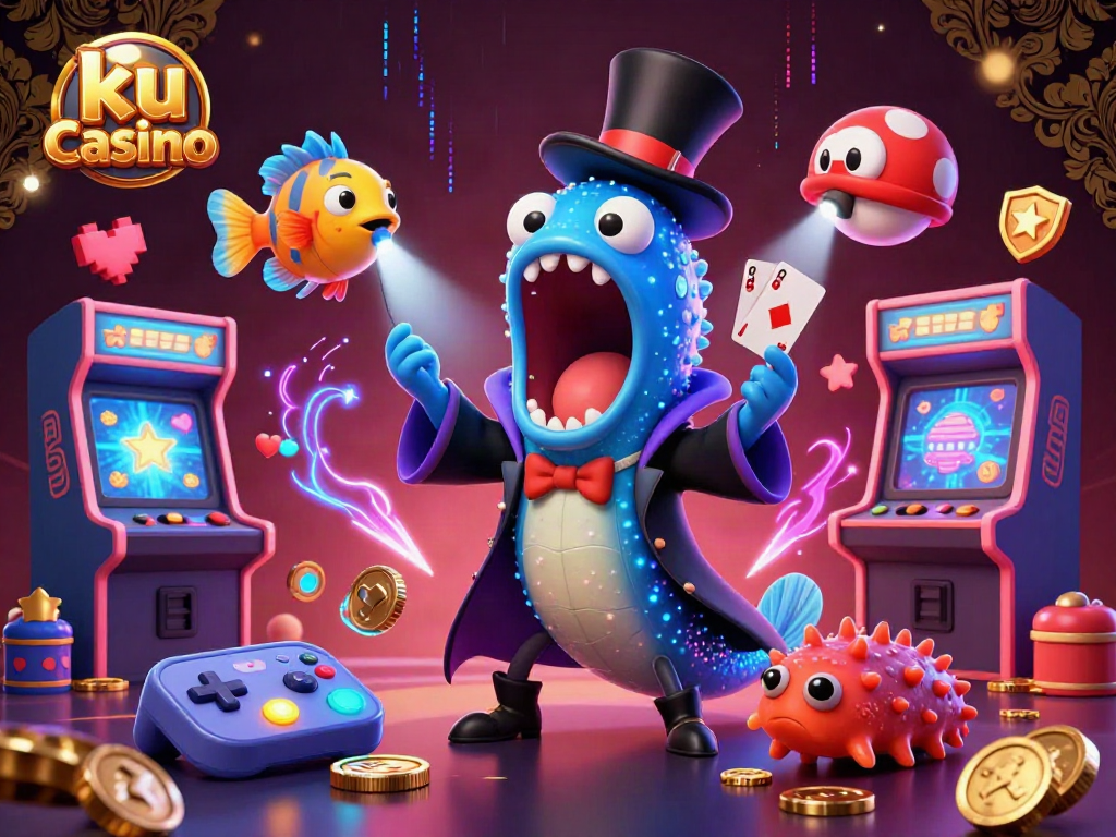 Engage with the thrilling magic at ku casino featuring animated sea creatures showcasing casino games.