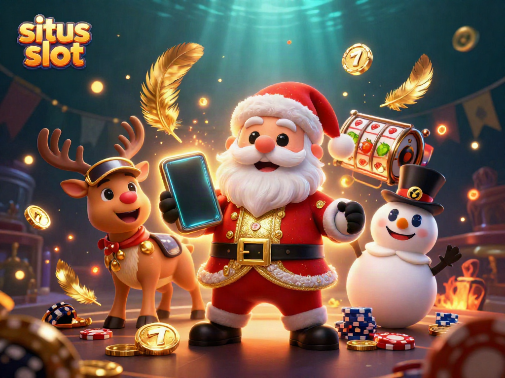 Engage in thrilling gameplay at situs slot featuring a lively cartoon casino scene with jackpot excitement.