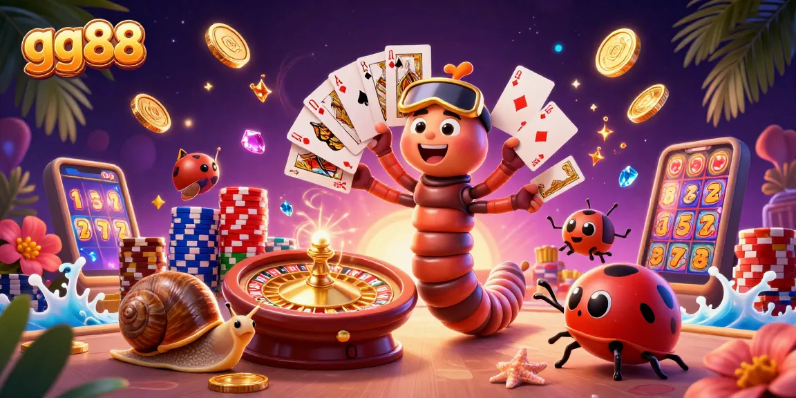 Experience thrilling gaming at gg88 with a vibrant casino scene featuring colorful chips and dynamic characters.