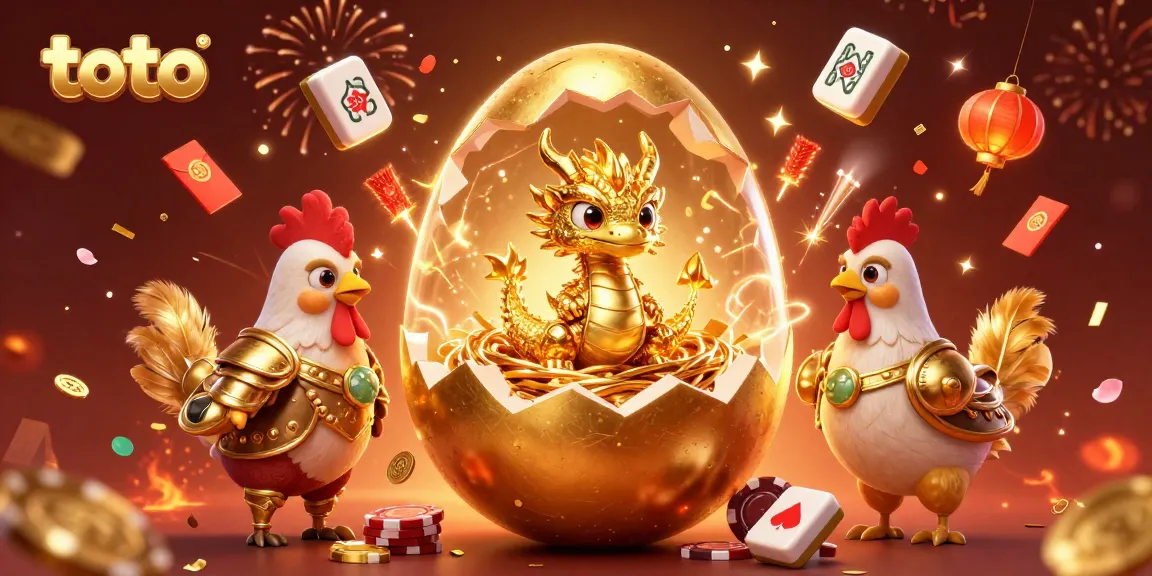 Menangkan toto dengan ilustrasi kasino yang cerah dan penuh detail, menampilkan naga emas dan chip poker.