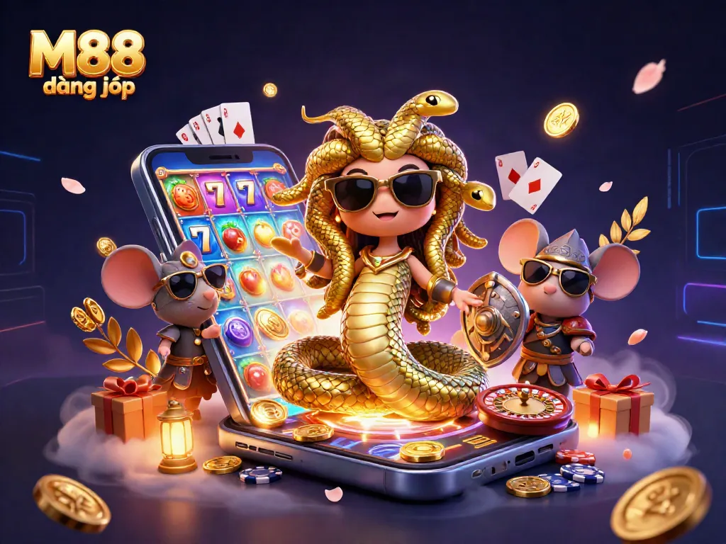 Engage in thrilling games with M88 đăng nhập featuring a vibrant casino scene full of excitement.