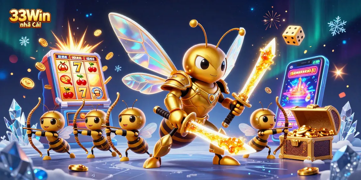 Experience the excitement at 33Win nhà cái with a vibrant illustration of winning casino fun.