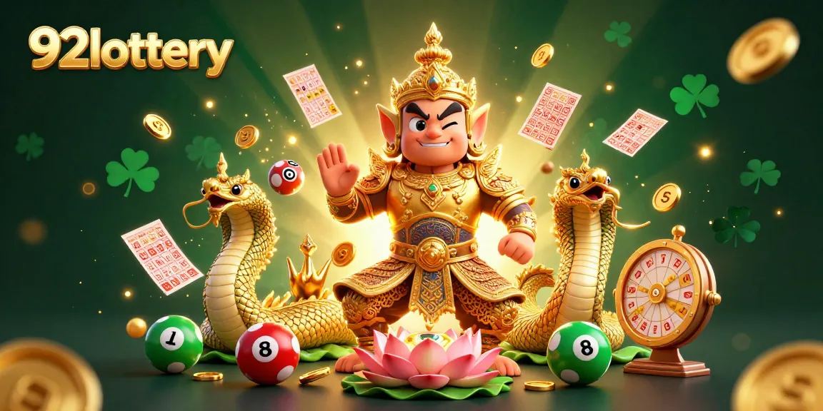 Engage with 92lottery's vibrant lottery scene featuring dynamic 3D characters and lucky symbols