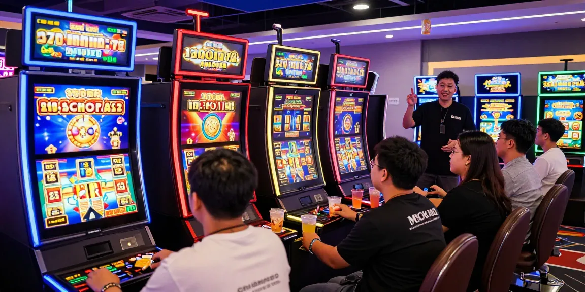 Exciting scene of players enjoying slot gacor games in a vibrant online casino atmosphere.