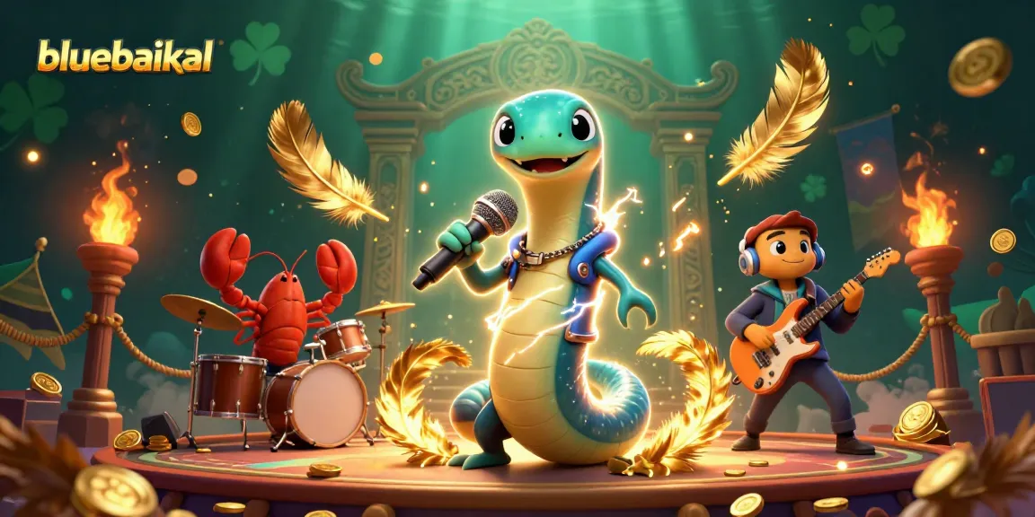 Engage with bluebaikal's electrifying casino atmosphere featuring a DJ eel, lobster drummer, and seahorse guitarist.