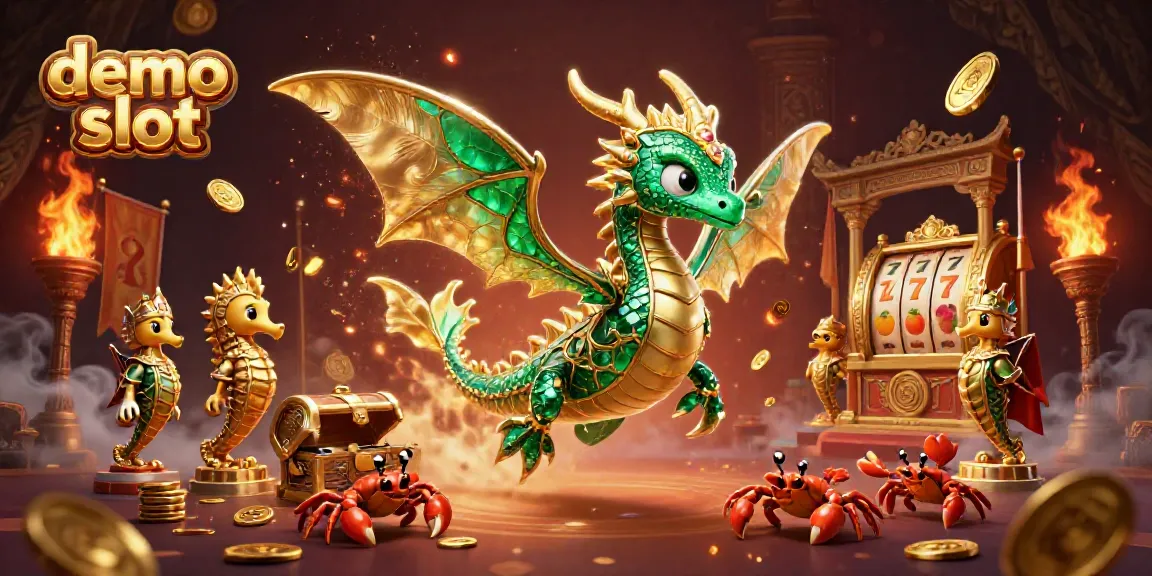 Permainan demo slot dengan naga laut dan harta karun ditampilkan dalam ilustrasi 3D yang menakjubkan.
