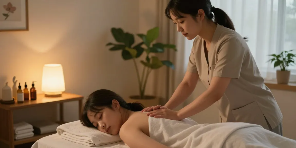 Enjoying a 남양주출장마사지 in a peaceful home setting with a skilled therapist.