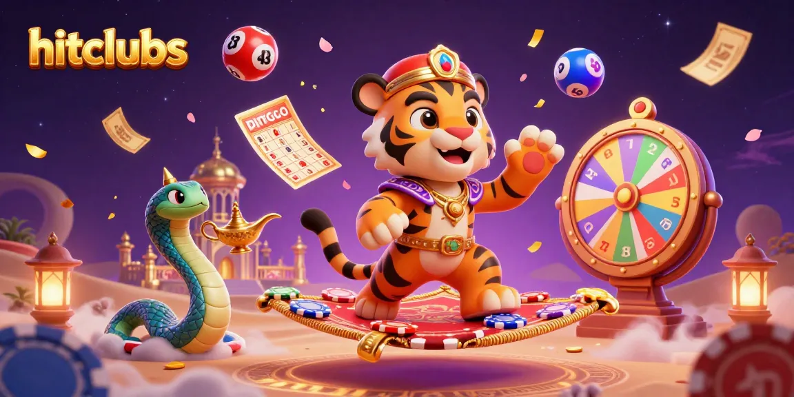 Hitclubs offers thrilling gaming adventure with a vibrant scene of colorful elements and dynamic action.