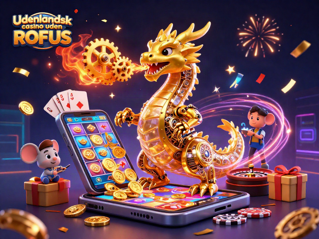 Experience thrilling action at udenlandsk casino uden ROFUS with a golden dragon and exciting gaming elements.