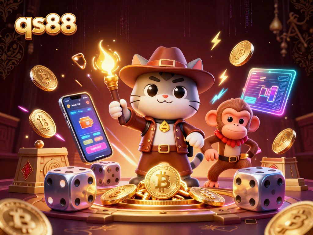 Engage with qs88 casino adventures as a cat discovers treasures in a tech-filled temple.