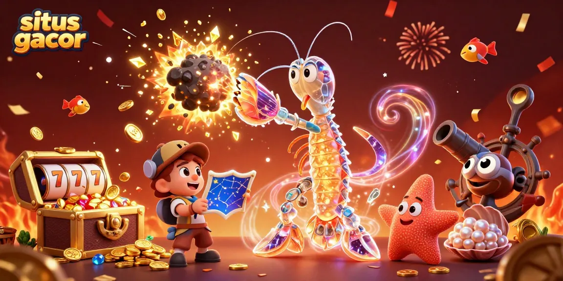 Experience excitement with situs gacor while the samurai mantis shrimp bursts through an asteroid of coins.