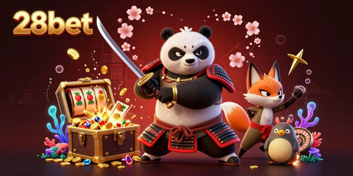 Experience thrilling action with 28bet in this dynamic casino-themed scene featuring unique characters and gameplay elements.