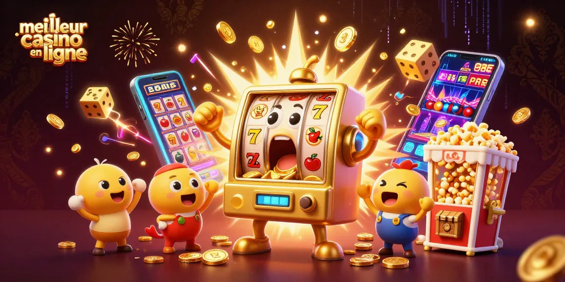 Gagnez gros avec le meilleur casino en ligne: machines à sous dorées explosant de pièces!