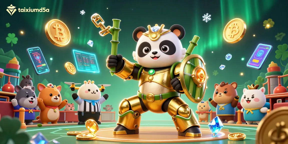 Join the thrilling action in taixiumd5a with a mech-suit panda battling in a vibrant online casino.