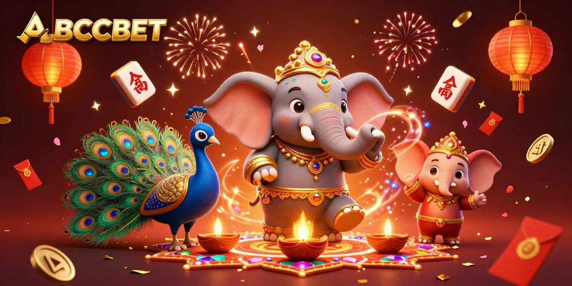 Bet on exciting games at ABCBET featuring vibrant celebrations and engaging gambling elements.