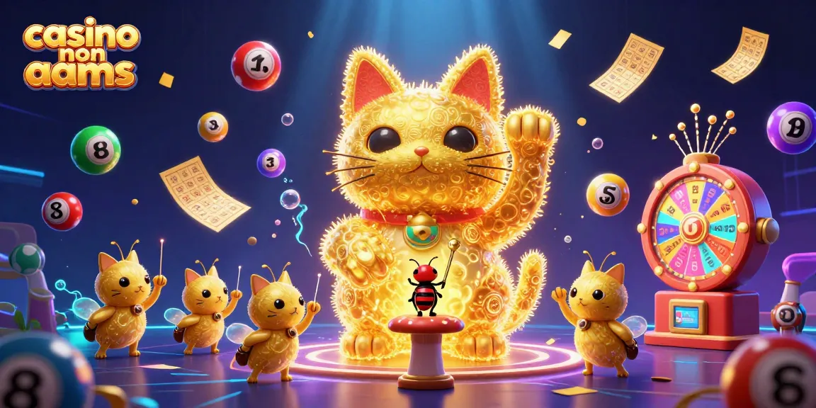Gioca e vinci nei casino non AAMS con simboli fortunati e personaggi animati in un'atmosfera brillante.