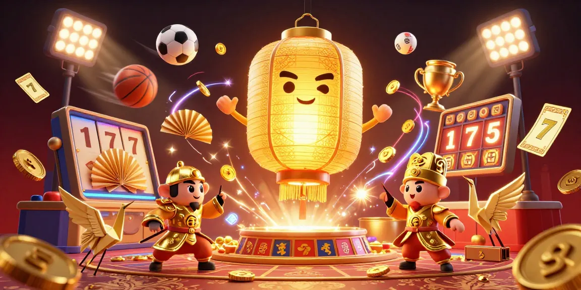 Menghadirkan situs judi slot dengan nuansa kasino malam yang cerah dan karakter berwarna emas.