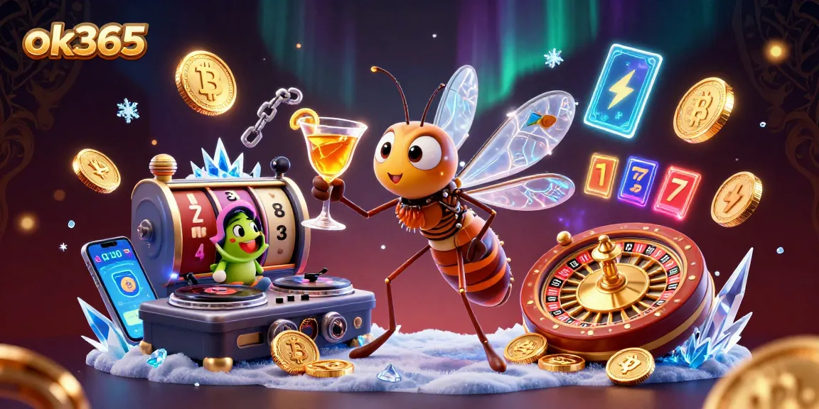 Spin to win at ok365 with a thrilling 3D casino scene featuring unique characters and vibrant elements.