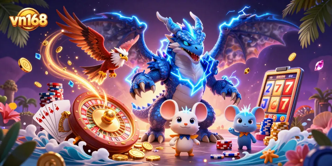 Experience the thrill of vn168 with dazzling games, powerful characters, and exciting casino elements.