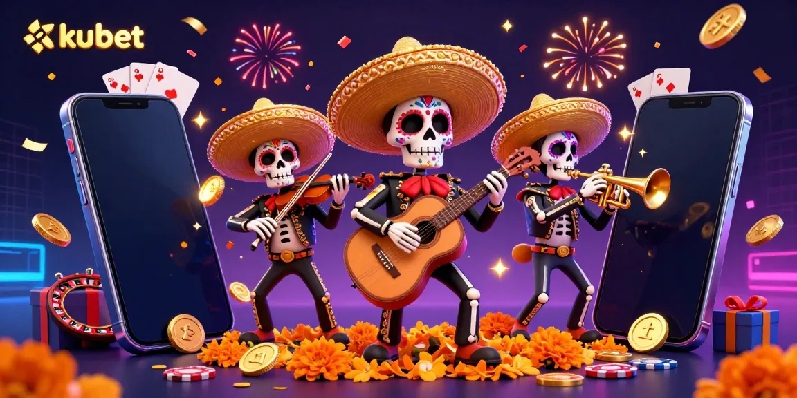 Experience kubet's thrilling spin with a colorful mariachi band, vibrant slot game, and festive energy.