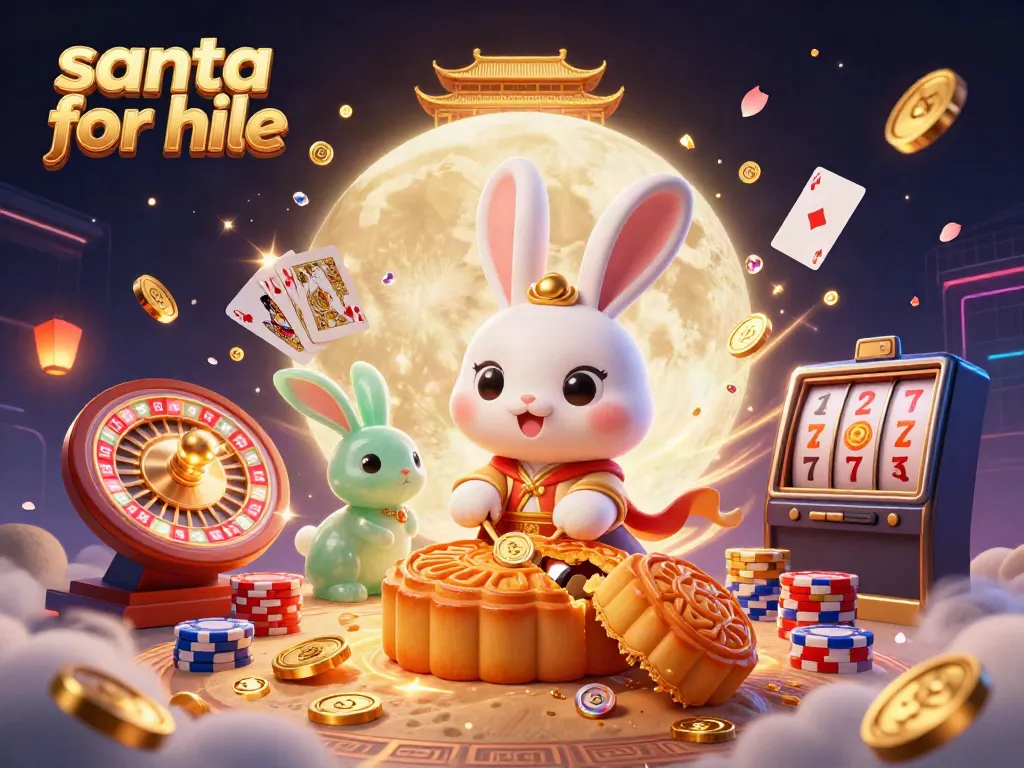 Enjoy the holiday cheer as you find Santa for hire amidst the vibrant casino-themed scene.