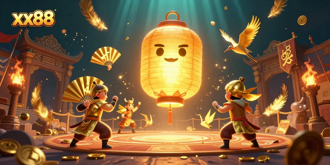 Engage with xx88 in a vibrant casino scene featuring glowing lanterns and dynamic gaming elements.