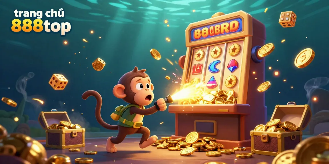 Engage with the thrilling world of trang chủ 888top, where a mischievous ghostly monkey juggles golden coins amidst a lively casino atmosphere.
