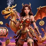Experience vibrant slot action with hitclubofficial's steampunk-themed gaming illustration.