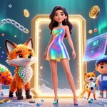 Engage in the tiktok download experience with vibrant visuals of slot reels and crypto elements.