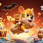 オンラインカジノでスロットを楽しむ3Dカートゥーンキャラクターが登場する賑やかなシーン