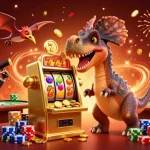 Experience fabet's thrilling jackpot moments with a playful dinosaur scene in an exciting casino.