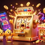 LLWIN slot machine celebrates jackpot wins as roaring coins pour out, highlighting dynamic casino excitement.